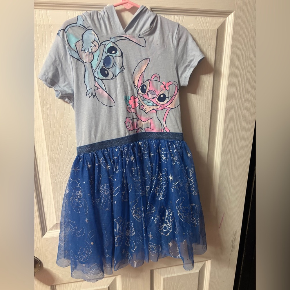 Disney Stitch and Angel Kids Casual Dress - Gray and Blue